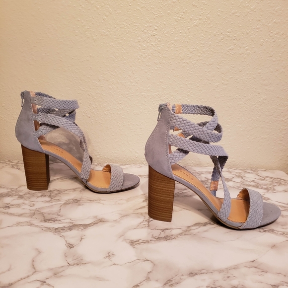 LC Lauren Conrad Blue Aventurine Sandal Heels - Picture 11 of 13